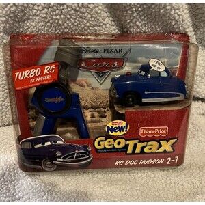 BRAND NEW 2009 Fisher Price Disney Pixar Cars GeoTrax RC Doc Hudson 2-1 Turbo RC